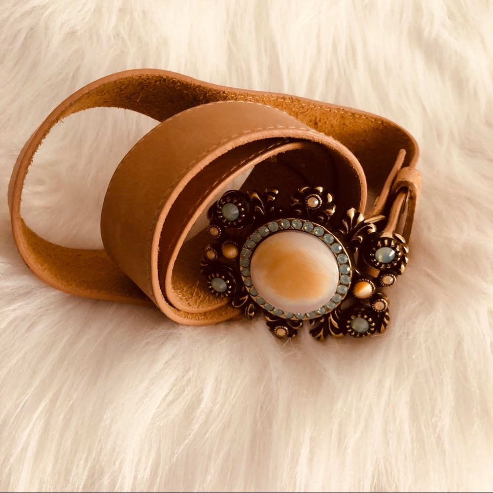 Leather Leatherock Belt Size Medium 34